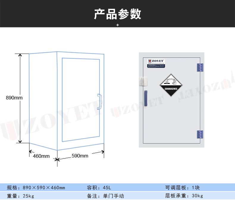 12加仑强酸柜产品尺寸